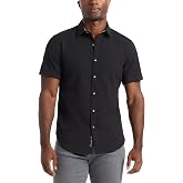 Robert Graham Men's Piers Short-Sleeve Woven Button Down Shirt, Premium Cotton Knit Top, Classic-Fit &amp; Richly Detailed