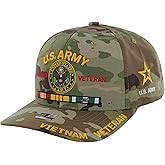 Vietnam Veteran Hat US Army Official Licensed Army Veterans Embroidered Adjustable Military Baseball Cap for Men Tactical