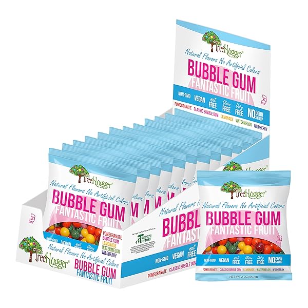 TREE HUGGER FANTASTIC FRUIT BUBBLE GUM, NATURAL FLAVORS,...