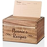 InnoBeta Nonnie Gifts, Grandma Recipe Box with 50pcs 4x6 inch Recipe Cards, 10 Dividers, Recipe Organizer for Grandma - Nonnie