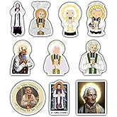(10PCS) Saint John Vianey Stickers - Christian Catholic Gift Waterproof Vinyl Sticker Decal for Laptop Water Bottle or Car 3 Inches