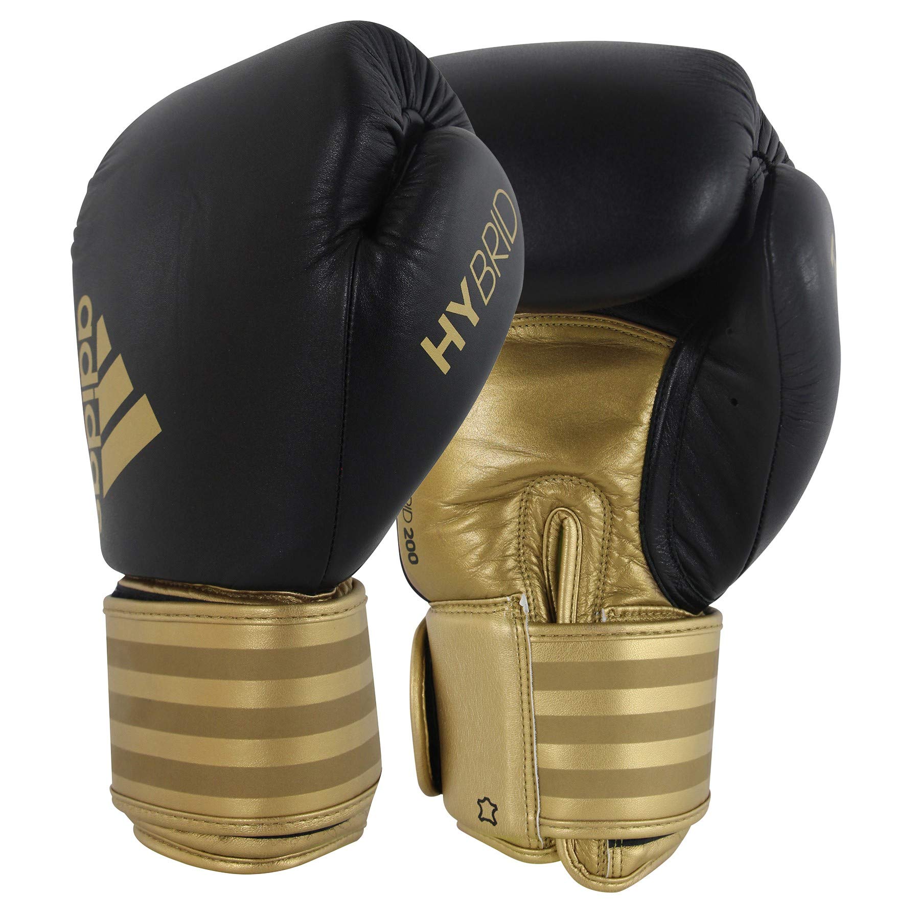 adidas Hybrid 200 Boxing Gloves, Unisex, CI9192, Black/Bogold, 10 oz