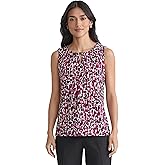 Kasper Womens Pleated Neck Printed Top