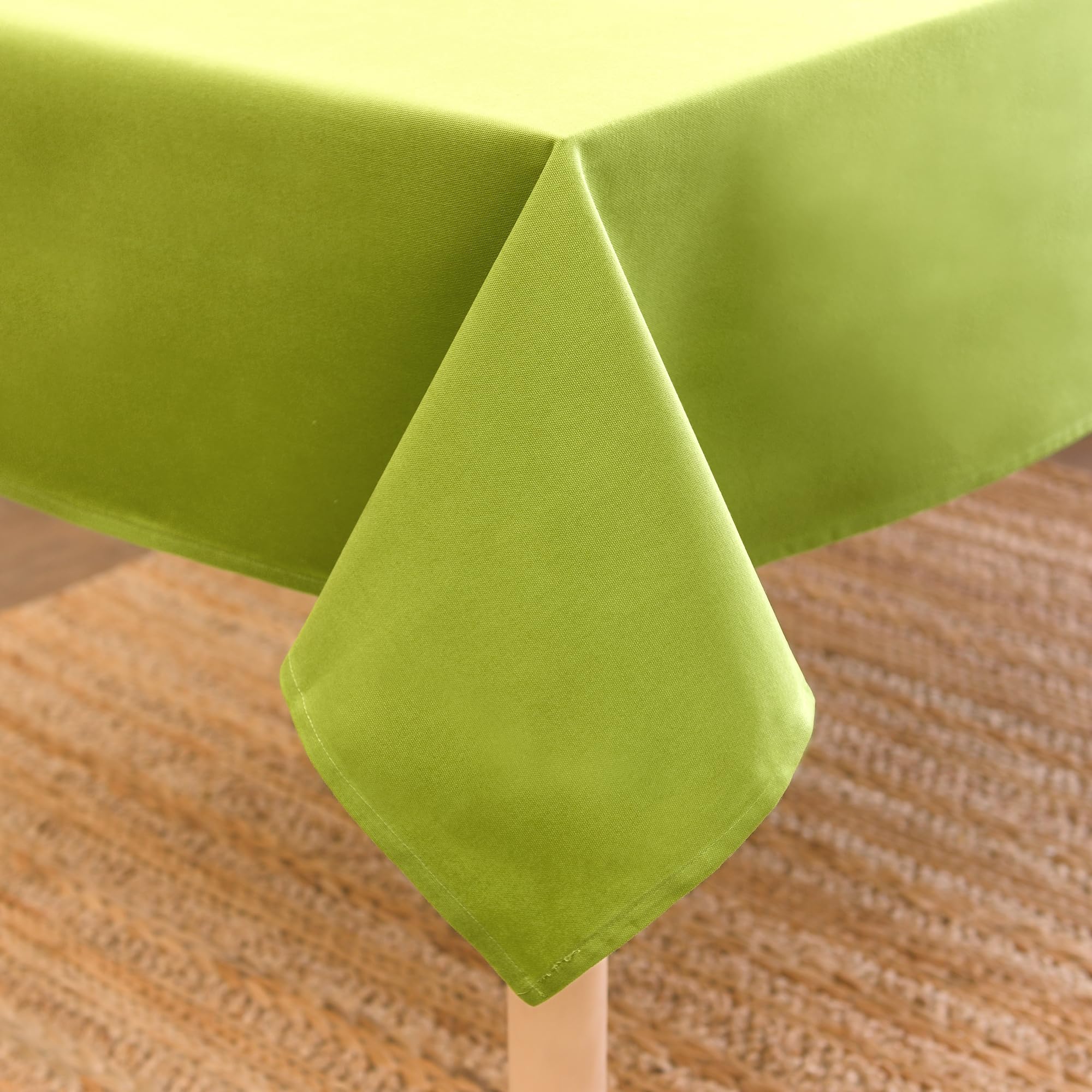 Encasa XO Dining Table Cover | 56x91 in Cotton Canvas Rectangular Tablecloth | Machine Washable, Lime Green Table Cloth for Indoor & Outdoor Dining, Durable, Easy-Care | Suitable for Any Occasion