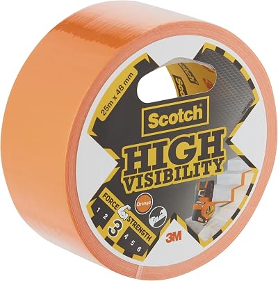 Scotch High Visibility Orange Duct Tape 25m x 48mm Writable Easy Tear