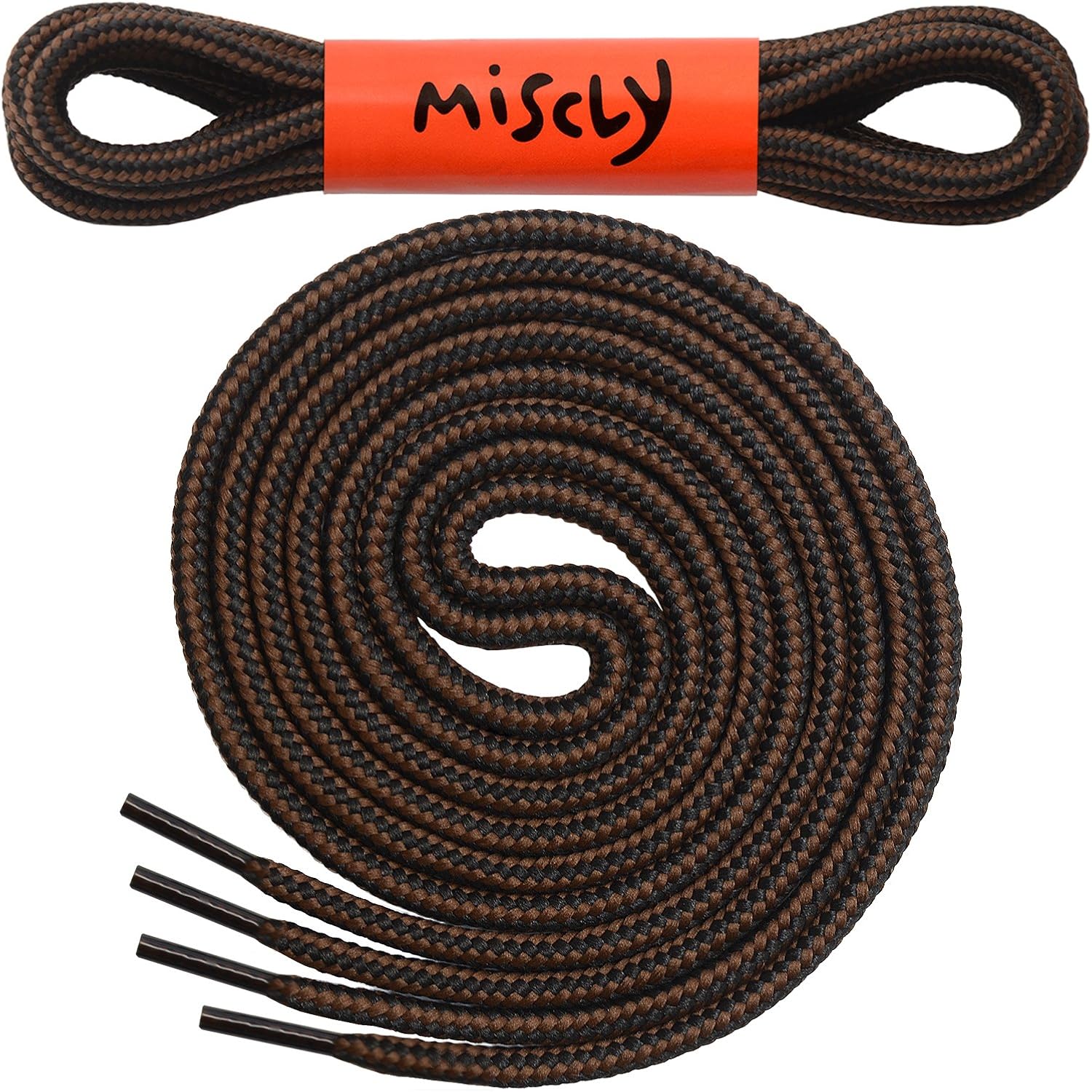 Miscly Round Boot Laces [1 Pair] Heavy Duty and Durable Shoelaces for Boots, Work Boots & Hiking Shoes: Shoes