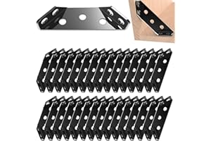 Bigwaves 30-Pack Corner Bracket with Screws,Universal Stainless Steel Furniture Corner Connector, Heavy Duty Triangular Support Angle Brackets for Wood Furniture, Cabinets, Tables, and Chairs