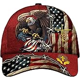 CleveFit 3D Printed, One Nation Under God Baseball Cap, American Eagle Hat for USA Patriots, Unique Design Hat