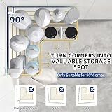 Menbyci 2 Pack Corner Shower Caddy Adhesive Shelf 8 Hooks Gold view 8