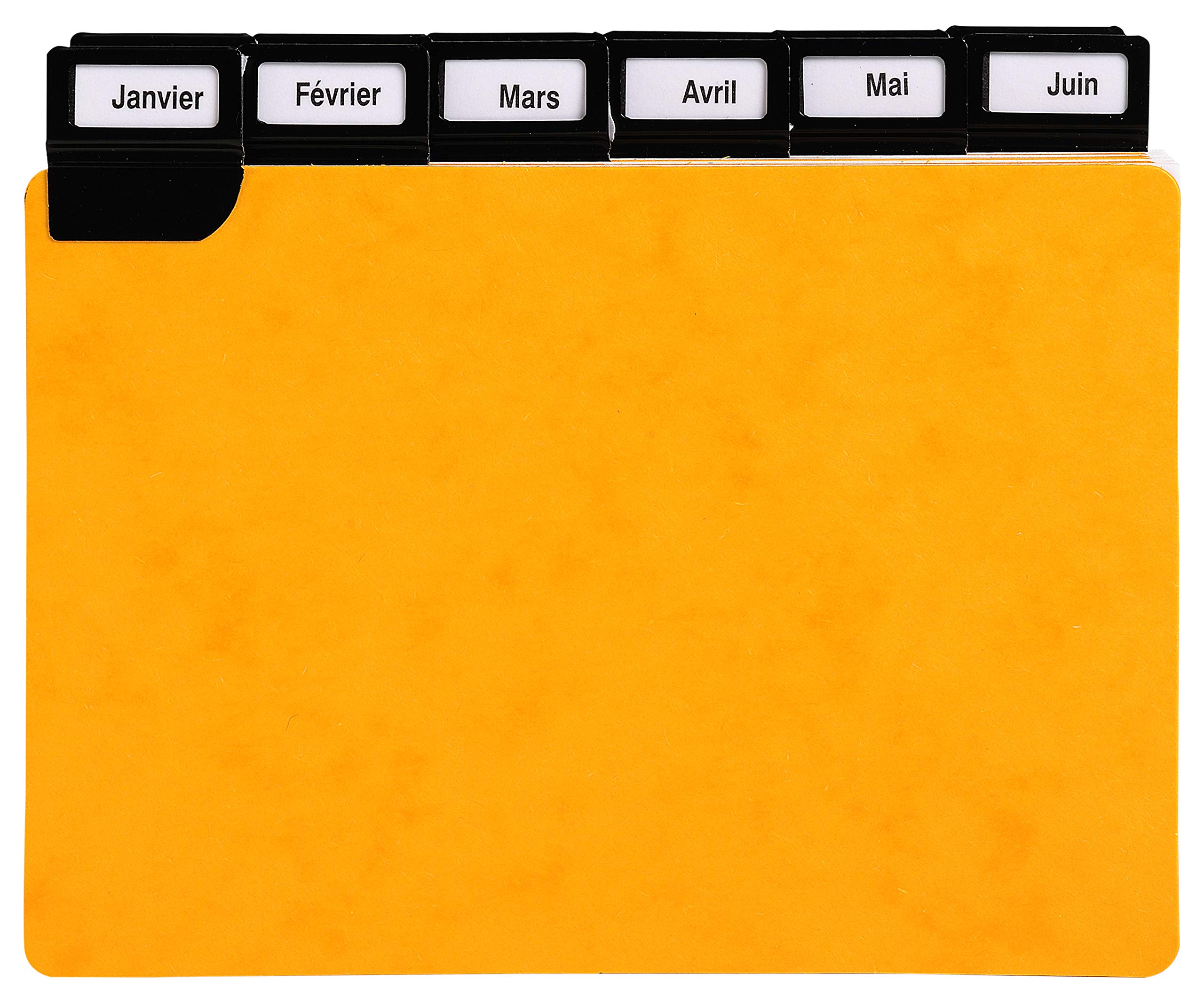 Exacompta - Ref 13752E - Alphabetical Record Card Inserts - A6 (105 x 148mm) in Size, 425gsm Card, Metallic Black Tabs, 24 Tabbed Parts, Landscape — image 1