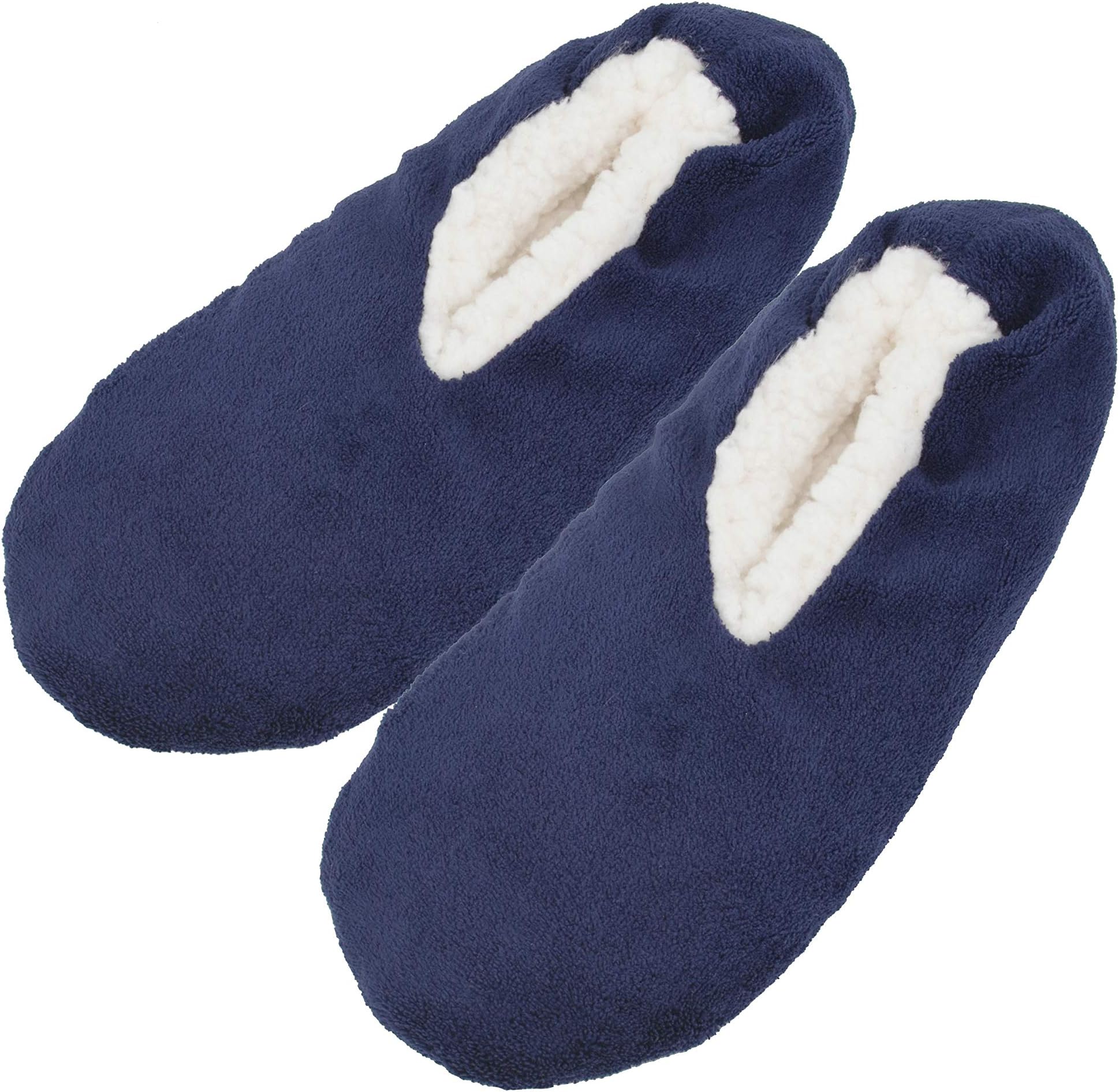 ELFJOYMens Slipper Socks with Grippers Fuzzy House Slippers for Men Indoor Winter Warm Fleece Lined Sock Slippers