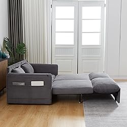 65-Inch Corduroy Loveseat Sofa with Pull Out