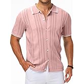 MAPICK Men's Linen Shirts Short Sleeve Button Down Casual Shirt Business Dress Clothing Beach Fashion Summer Tops