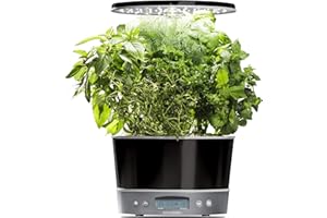 AeroGarden Harvest Elite 360 Indoor Garden Hydroponic System with LED Grow Light and Herb Kit, Holds up to 6 Pods, Platinum