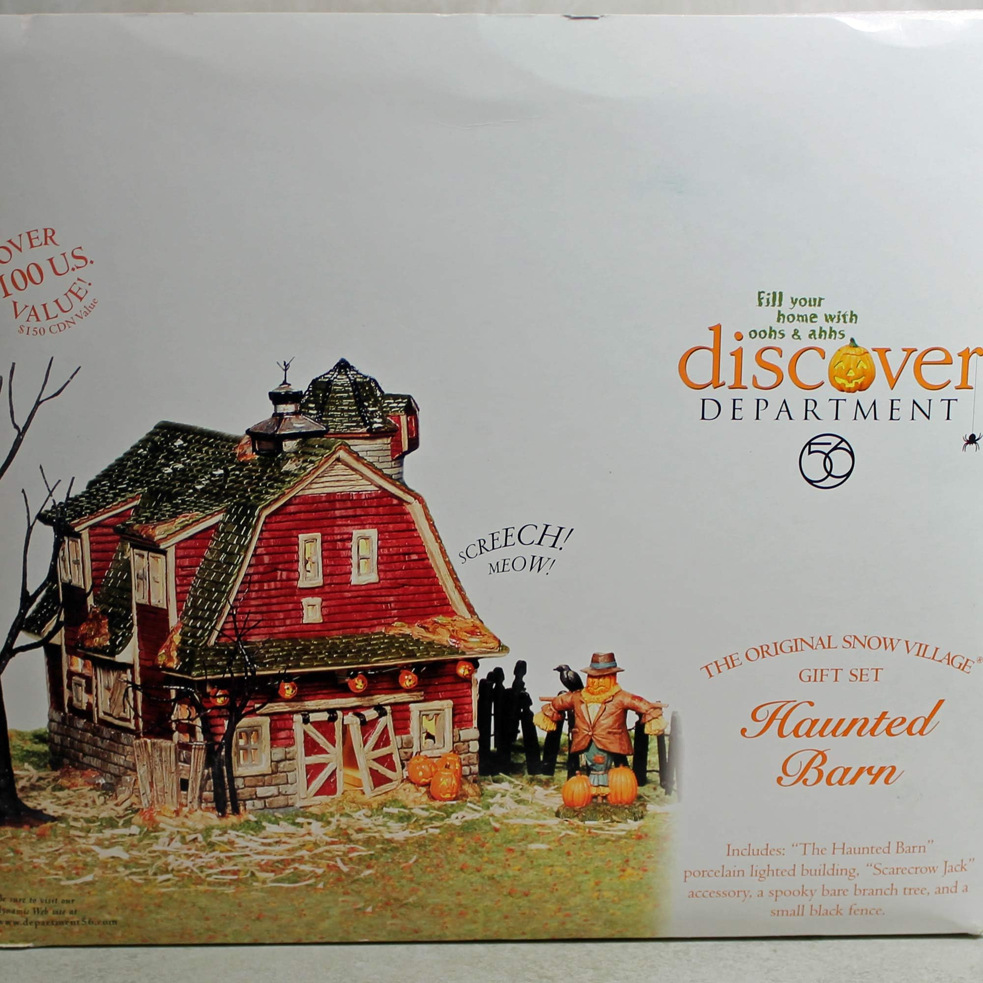 The Original Snow Village 4 Piece Gift Set "Haunted Barn"