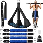 ALongSong Pull Up Assistance Bands with Foot Support Pedal - Upgraded Heavy Duty Resistance Bands Adjustable Weight/Height with Bands&amp;Measured Strap for Strength Training Home Gym