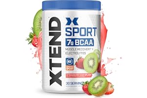SCIVATION XTEND Sport BCAA Powder Strawberry Kiwi Splash - Electrolyte Powder for Recovery & Hydration with Amino Acids - 30 Servings