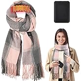 Jkevow Heated Scarf for Women Men, Heating Scarf with 5000 mAh Rechargeable Battery, Neck Warmer 3 Temperature Settings