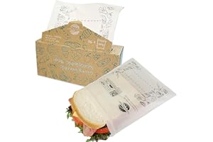 Moonygreen Compostable Food Storage Bags, Resealable Sandwich Bags, 50 Count, 6.7 x 6.8 inches, Extra Thick, Certified US BPI ASTM D6400 Europe OK Compost