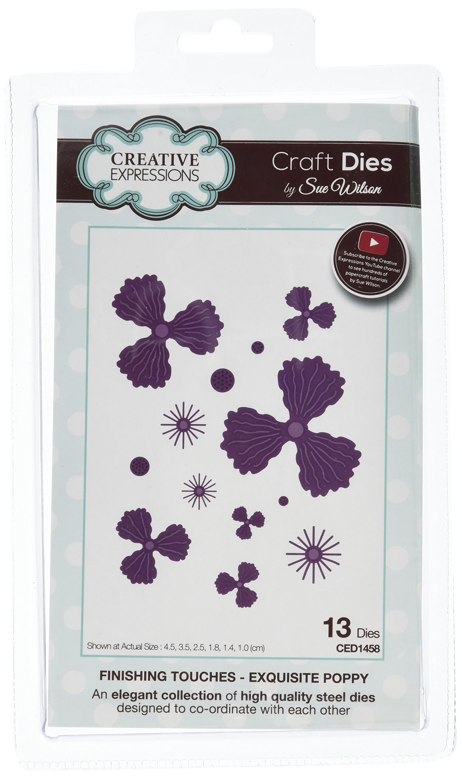 Sue Wilson - Finishing Touches Collection - Exquisite Poppy Dies,250 x 145 x 7