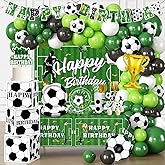 Soccer Birthday Party Decorations, Soccer Theme Balloons Cake Topper Table Cloth Plates and Napkins Party Supplies Boys Birthday Soccer Decorations for Party Sports Themed Party Decorations