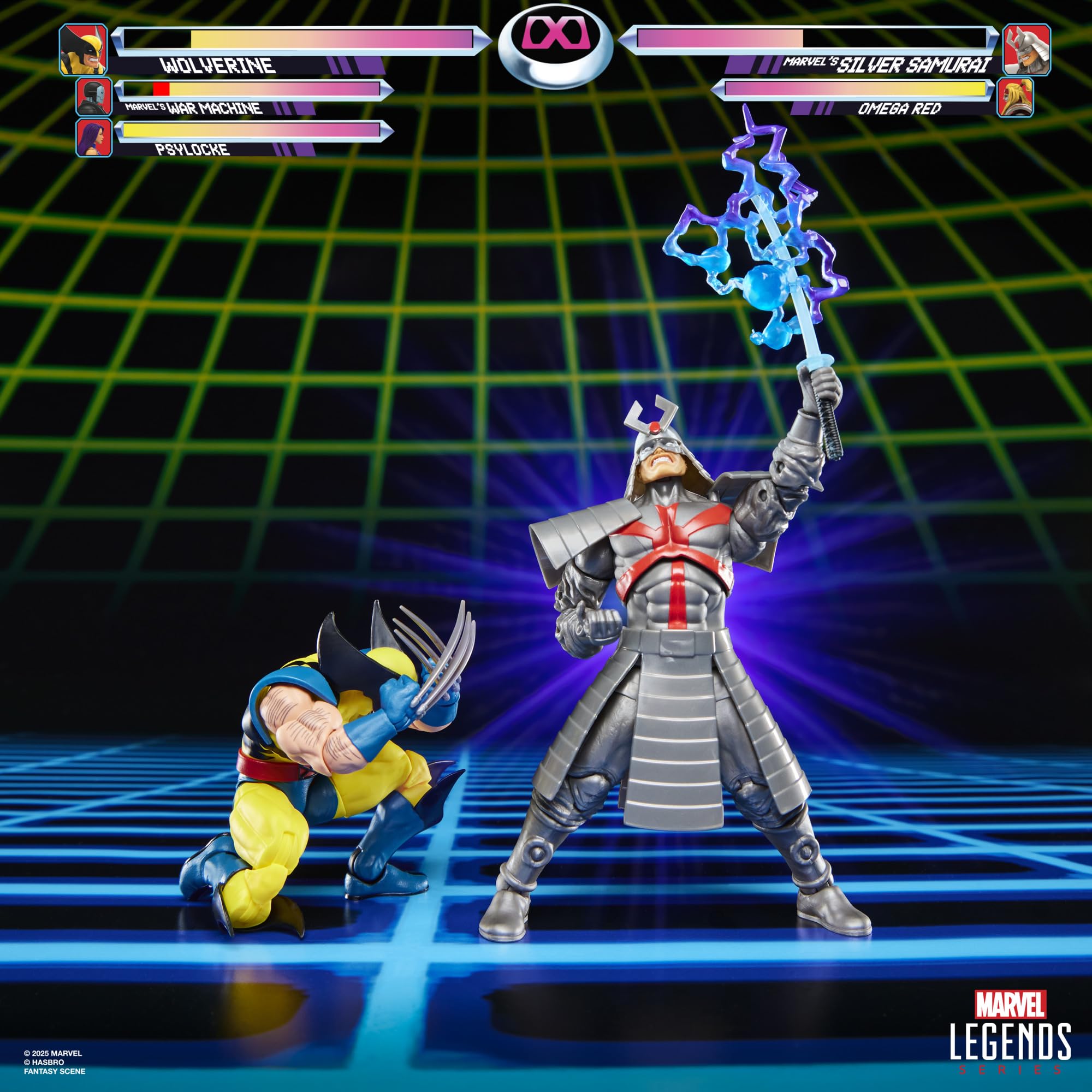 Marvel Legends Series Gamerverse Wolverine vs Marvel's Silver Samurai, Retro Video Game -Inspired Collectible 6-Inch Action Figures