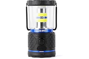 LUXPRO Rechargeable Dual-Power 1100 Lumen LED Lantern for Up to 150 Hours of Use - Camping Lantern with Built-in Power Bank - Dimmable LED Light with IPX4 Water-Resistant Rating