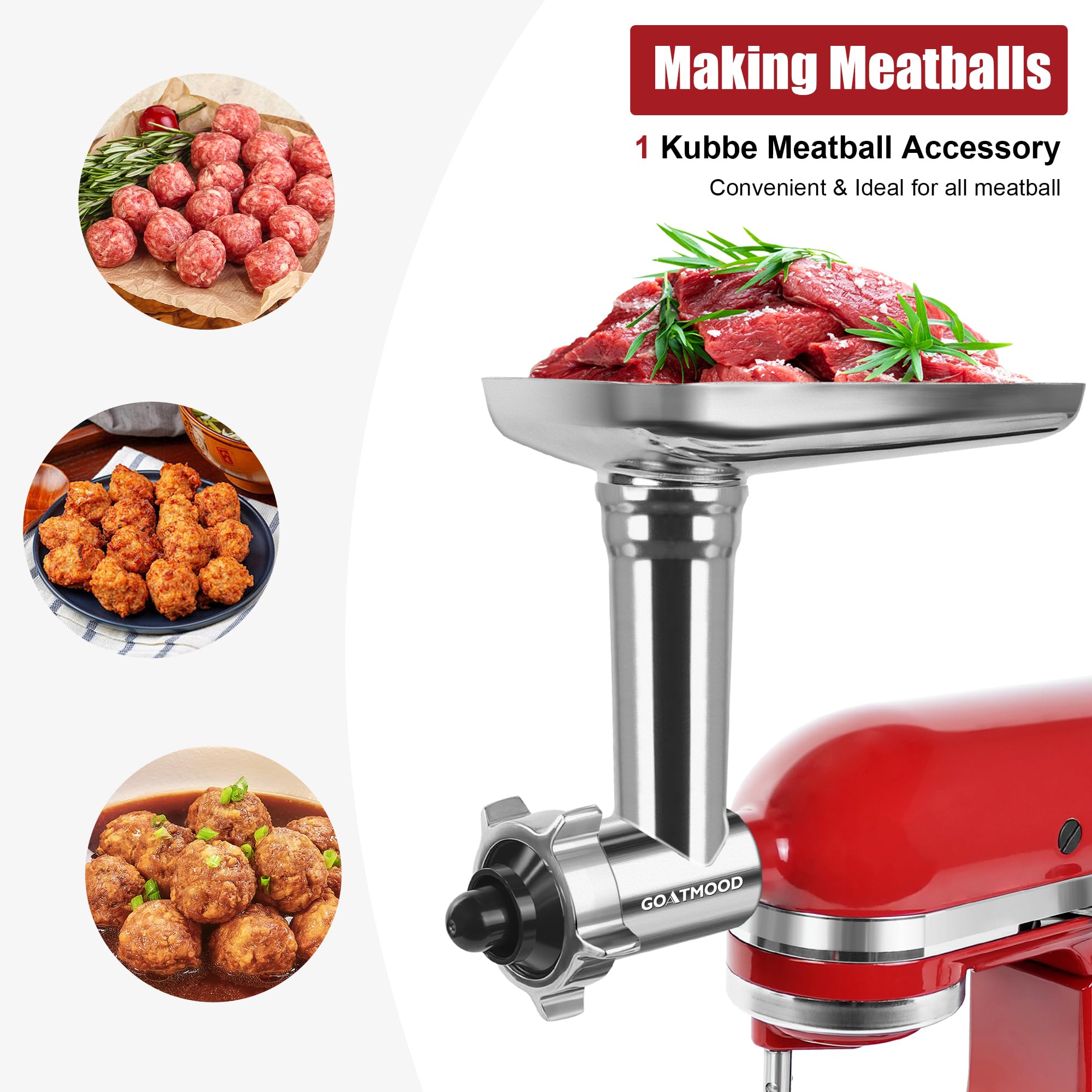 Meat Food Grinder Attachment Compatible with KitchenAid Stand Mixers, Food Grinder for Meat Grinder Attachment, Meat Grinder, Sausage Stuffer
