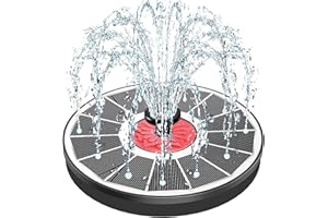 Yzert Solar Fountain with Pink Flower,Solar Bird Bath Fountains No Battery Glass Solar Panel,Solar Water Pump Fountain for Bird Bath Garden Small Ponds Outdoor Décor(White)