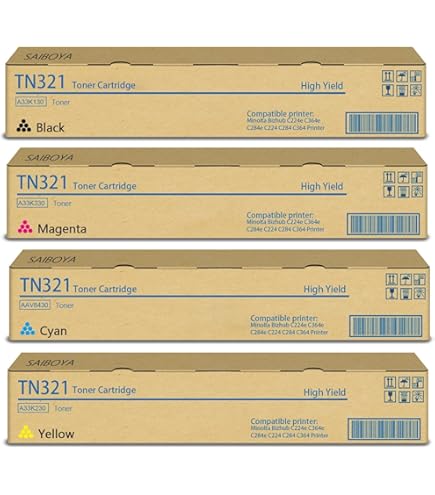 新品トナー　TN321 TN324 コニカミノルタ（KONICA MINOLTA）TN-324（黒・青・赤・黄）4色