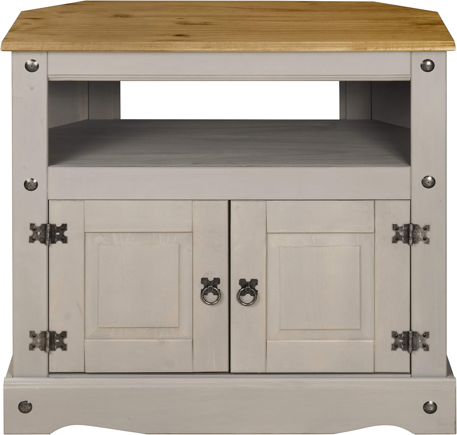 Corona Grey Wax TV Corner, Solid Pine Mexican Amazon.co.uk