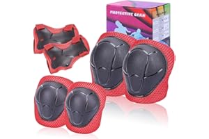 Kids Protective Gear Set SHENMOREN Knee Pads for Kids 3-10 Years Toddler Knee and Elbow Pads with Wrist Guards 3 in 1 for Skating Cycling Bike Rollerblading Scooter