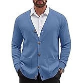 COOFANDY Men's Cardigan Sweater Long Sleeve Casual V Neck Button Down Knitted Sweater with Pockets