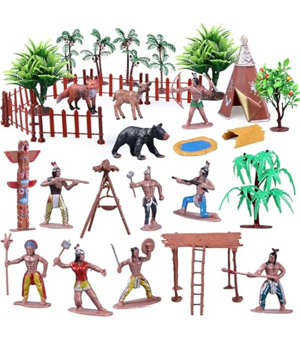 Figurine plastique Clairet guerrier indien qui rampe Far West - La Roue