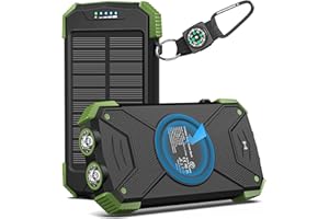 BLAVOR Solar Charger Power Bank 10,000mAh, Portable Wireless Charger, 20W Fast Charging External Battery Pack with USB C for 