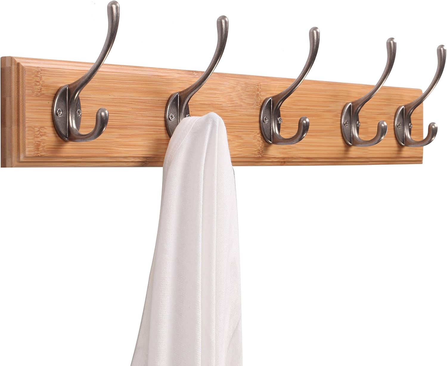 Wall Mounted Clothes Hanger Coat Rack Bamboo Robe Towel