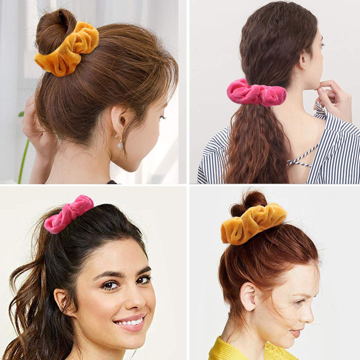 Homerove 54pcs Hair Scrunchies, Velvet Elastic Hair Bands, Scrunchy Colorful Hair Ties Hair Ropes for Women or Girls Hair Accessories - 54 Assorted Colors Scrunchies : Beauty