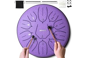 NIPINUS Rain Drum for Outside Garden, Steel Tongue Drum - 6 Inch 11 Notes Metal HandPan Drums,Waterproof Rain Chime,Musical Gifts