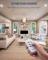 DEWENWILS Remote Control Plug Socket 13A 3120W 100ft Long Range 3 Pack view 2