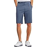 PULI Men's 10" Golf Shorts Dress Casual Summer Flat Front Lightweight Travel Short with Pockets