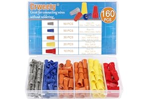 Crweety 160pcs Electrical Wire Connectors Colorful Wire Connectors Nuts Wire Assortment Nuts Insert Twist Wire Caps for Quick Connection