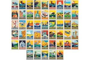 Retro Planet.com - 50 States US Travel Vinyl Set, State Pride, 2" x 3" Individually Cut Stickers, Vintage Style, Anderson Design Group, Inc.