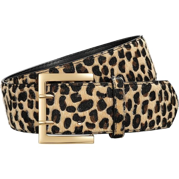AI DEEBLUE Women Leopard Print Wide Belts Fashion Thick Belt 