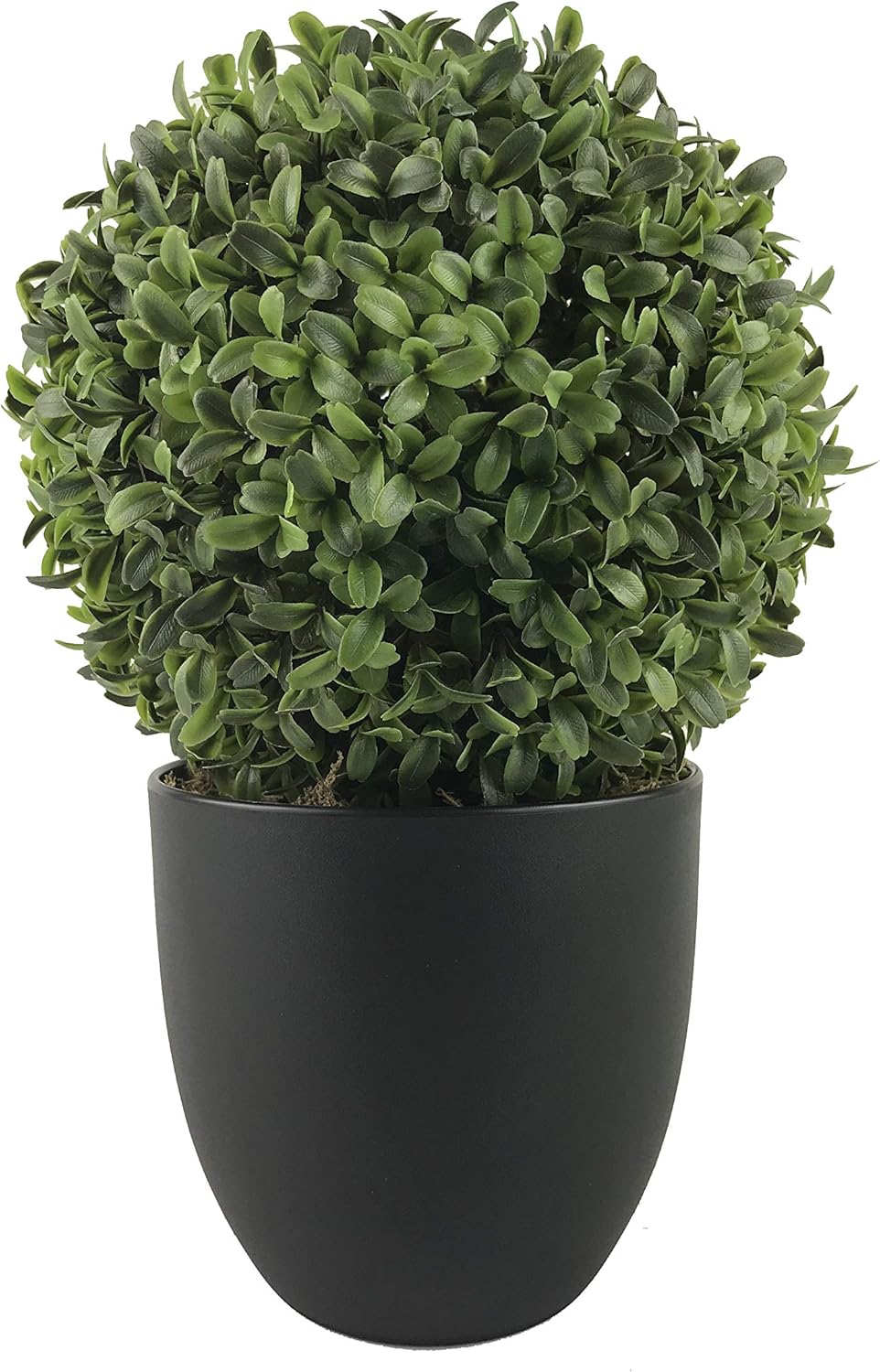 Artificial 30cm Boxwood Topiary Ball in Black Planter (50cm) Amazon.co
