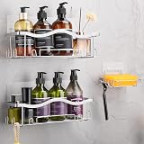 ALOECO Shower Caddy 3 Pack Stainless Steel No Drill Wall Shelf Soap Holder view 2