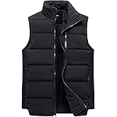 Chrisuno Men's Puffer Vest Casual Stand Collar Quilted Waistcoat Outdoor Padded Ski Vest