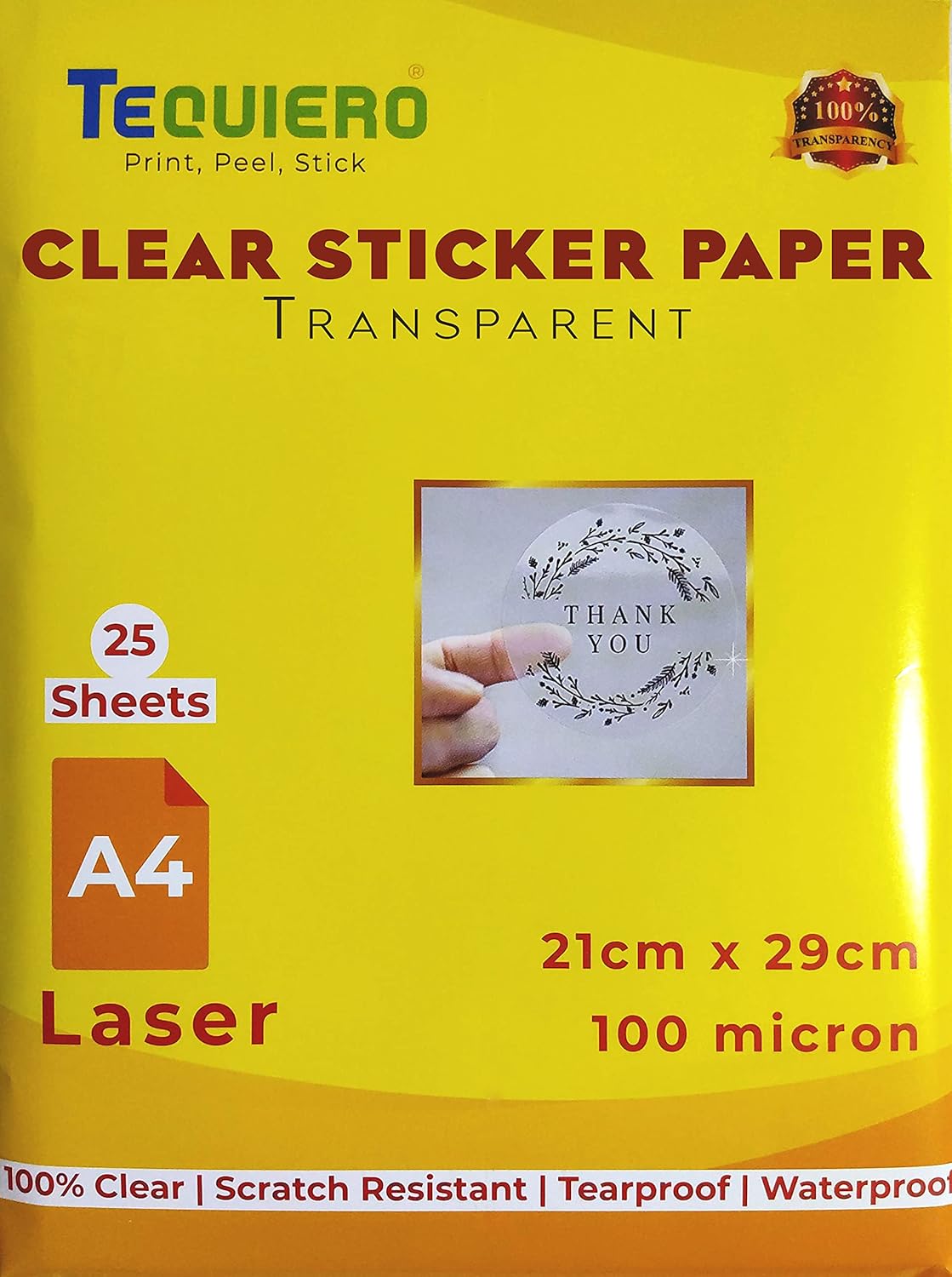 a4 clear transparent film self adhesive sticker paper for laser printer
