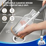 MR.SIGA Long Handle Bottle Brush 2 Pack Non-Scratch Nylon Bristles Gray view 5