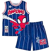 Marvel Spider-Man Miles Morales Hulk Mesh Jersey Tank Top Shirt and Basketball Shorts Toddler to Big Kid Sizes (2T - 18-20)
