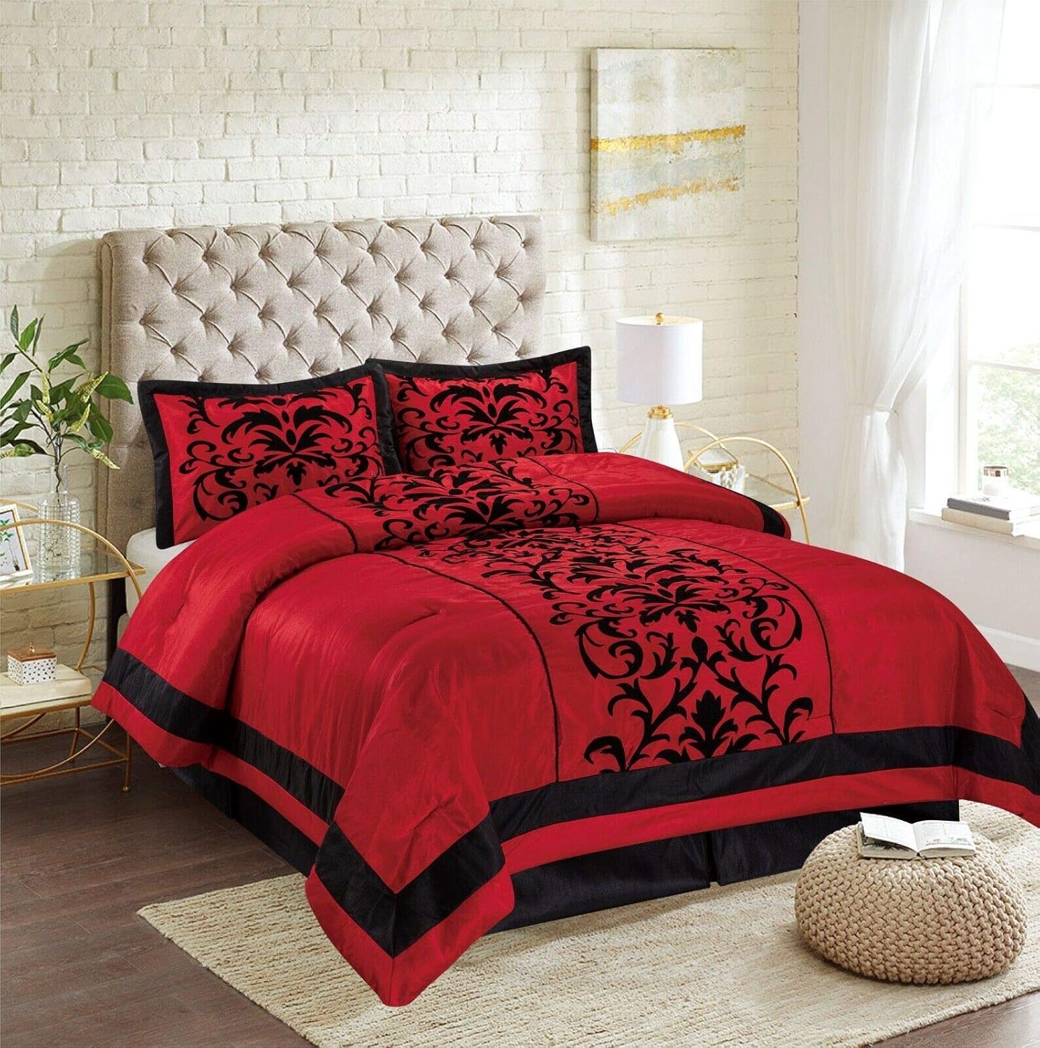 Empire Home 4 Piece Donna Comforter Set with Bed Skirt and
